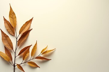 Beige Simple Plant Twig Leaves Photography Template Design ai generated