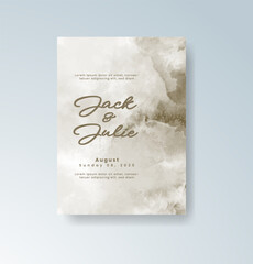 Wedding invitation with abstract splash watercolor