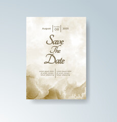 Wedding invitation with abstract splash watercolor
