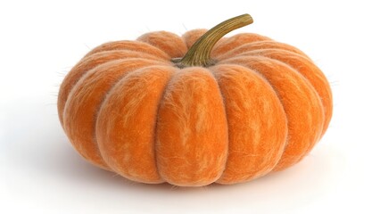 Fototapeta premium Orange fluffy pumpkin 3d rendering. Isolated on white.
