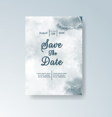 Wedding invitation with abstract splash watercolor