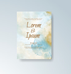 Wedding invitation with abstract splash watercolor