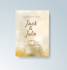 Wedding invitation with abstract splash watercolor