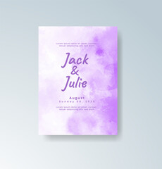 Wedding invitation with abstract splash watercolor
