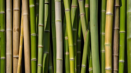 Background Abstract Close-Up of Linear Bamboo Stalks - Nature's Texture