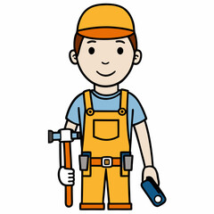 Essential handyman tools and equipment vector illustration
