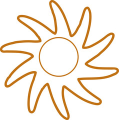 Spiky sunburst with thick curved rays