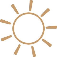 Circular sun with thick curved outline