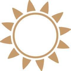 Curvy wave sun icon with soft arcs