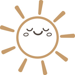 Cartoon sun with bold circular rays and smile
