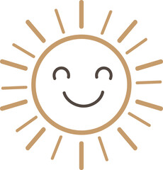 Cartoon sun with uneven radiant curls