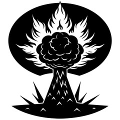 black and white nuclear flame 