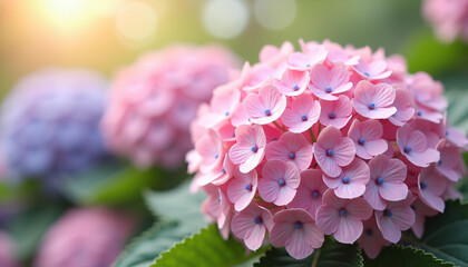 pink hydrangea flowers