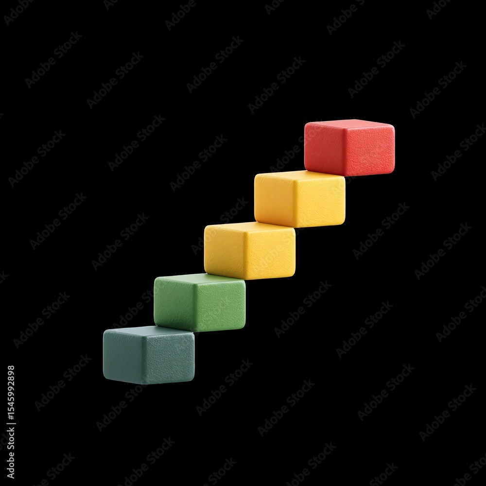 Poster colorful building blocks arranged in staircase formation create playful and imaginative scene. vibra