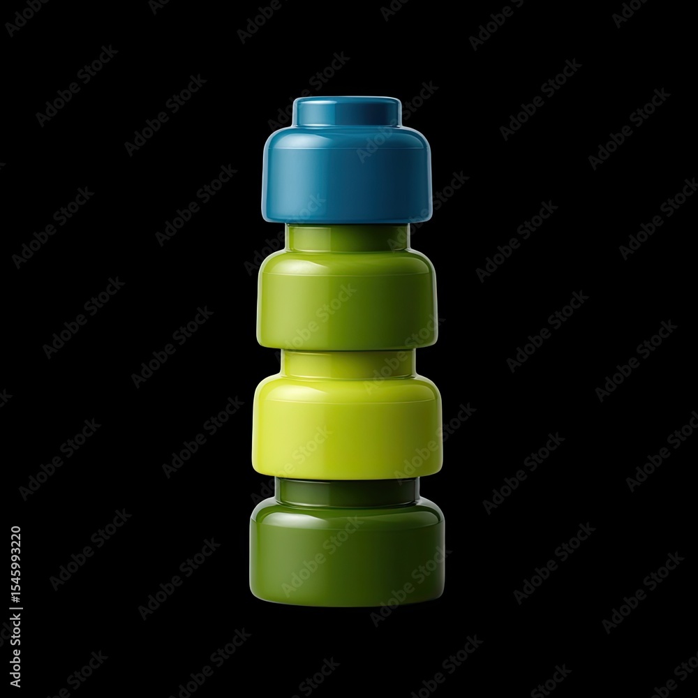 Poster colorful building blocks stacked vertically create playful and engaging visual. vibrant blue, green,