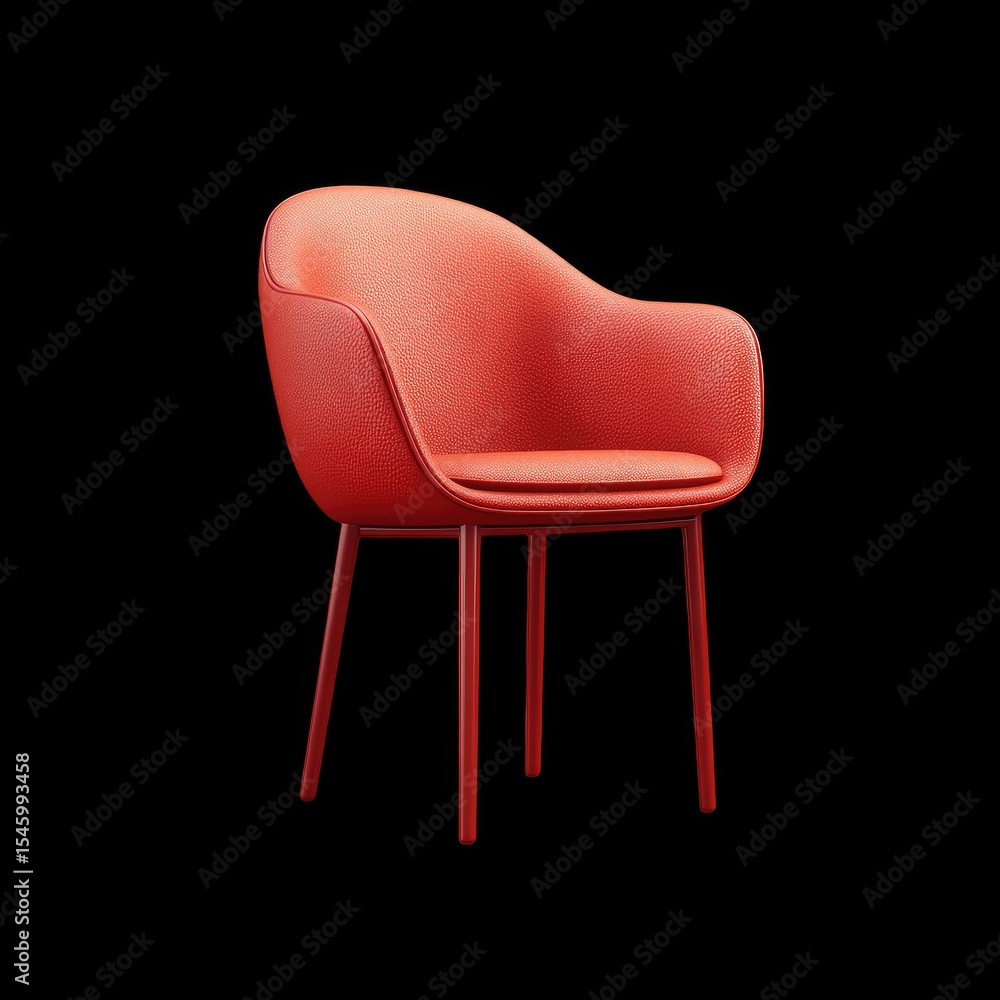 Poster clean minimal red chair in modern luxury style, featuring smooth texture and elegant design, perfect