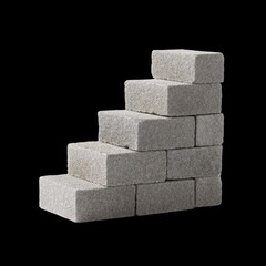 Building blocks create structured staircase, symbolizing growth and progress. gray texture adds modern touch, making it ideal for business concepts and creative projects