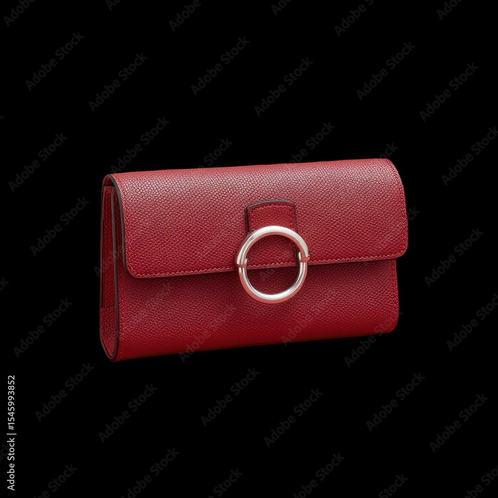 Aufkleber stylish red wallet featuring metallic details, perfect for adding pop of color to any outfit. this a