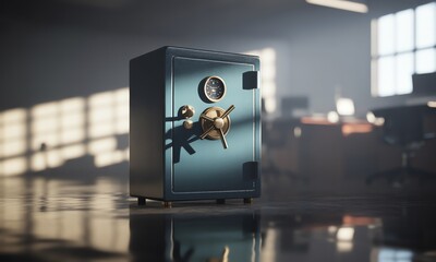 Safe on floor inside building storage concept