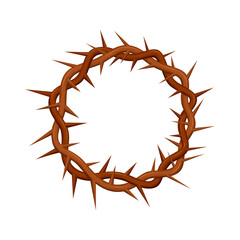classic simple christian jesus crown of thorns silhouette icon symbol vector isolated on transparent background