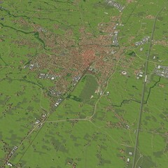 3D illustration of city and urban in Reggio Emilia Italy