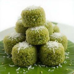 Traditional food green kue putu 