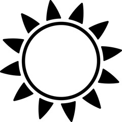 Round petal sun with bold stroke rays