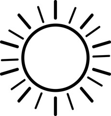 Curl stroke sun icon with expressive rays