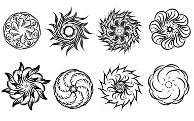 vector set of flowers