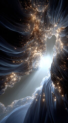 abstract fractal space nebula cosmic energy light burst digital art 3d render