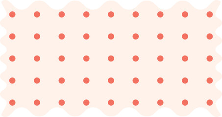 Red dotted line banner with wave edge