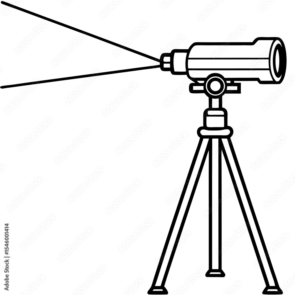 Poster Precise laser level tool high resolution vector graphic of a laser level projecting a straight line
