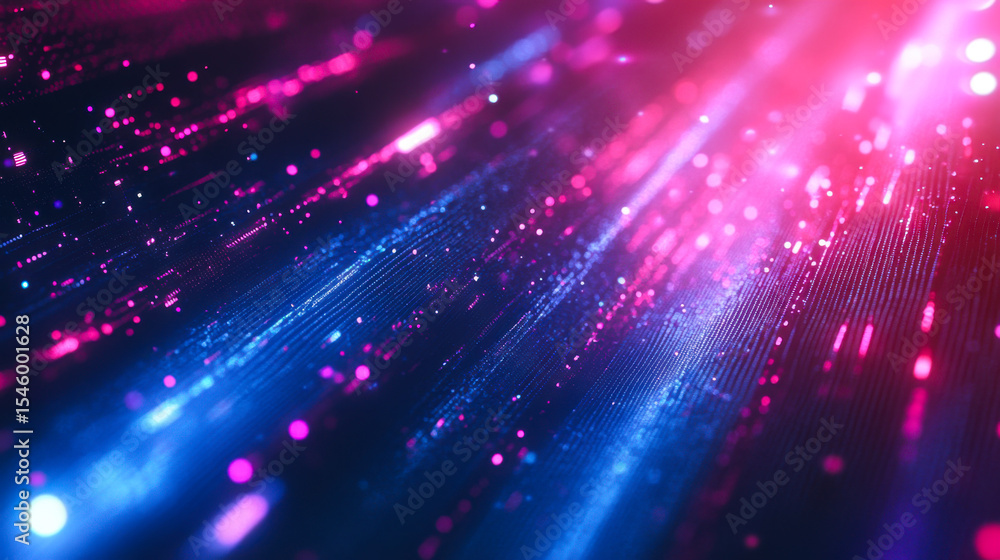 Aufkleber Colorful abstract representation of data streams illuminated by pink and blue lights in a digital environment