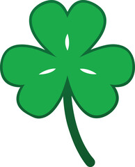 bold four leaf clover on white background 