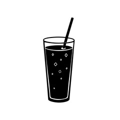 A Refreshing Glass of Cola with Ice and a Straw Vector Beverage Graphic