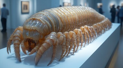 Giant Centipede Sculpture at an Art Museum