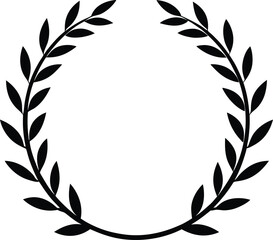 circular laurel frame vector art