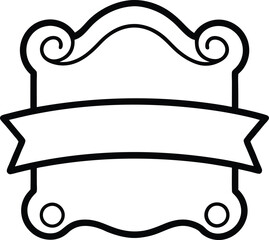 outline scroll label with vintage touch