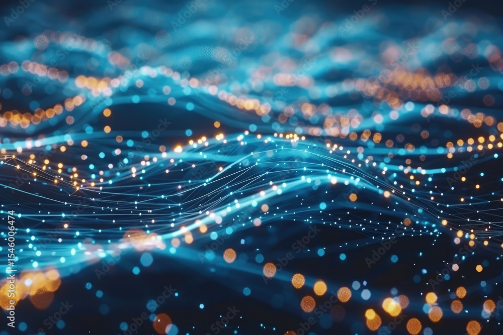 Poster detailed image of abstract digital network connection and big data background