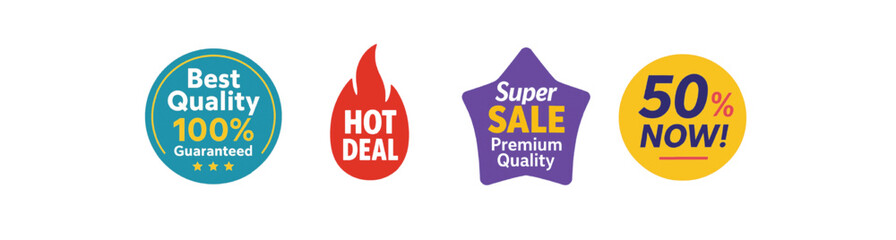 Premium Quality Sale Badges Hot Deal, 50% Now, Best Quality Guaranteed