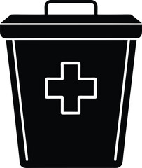 Obraz premium Medical waste bin vector silhouette