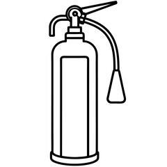 Red fire extinguisher with nozzle detailed vector illustration