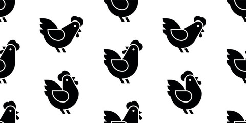 Seamless pattern with Chicken logo. isolated on white background
