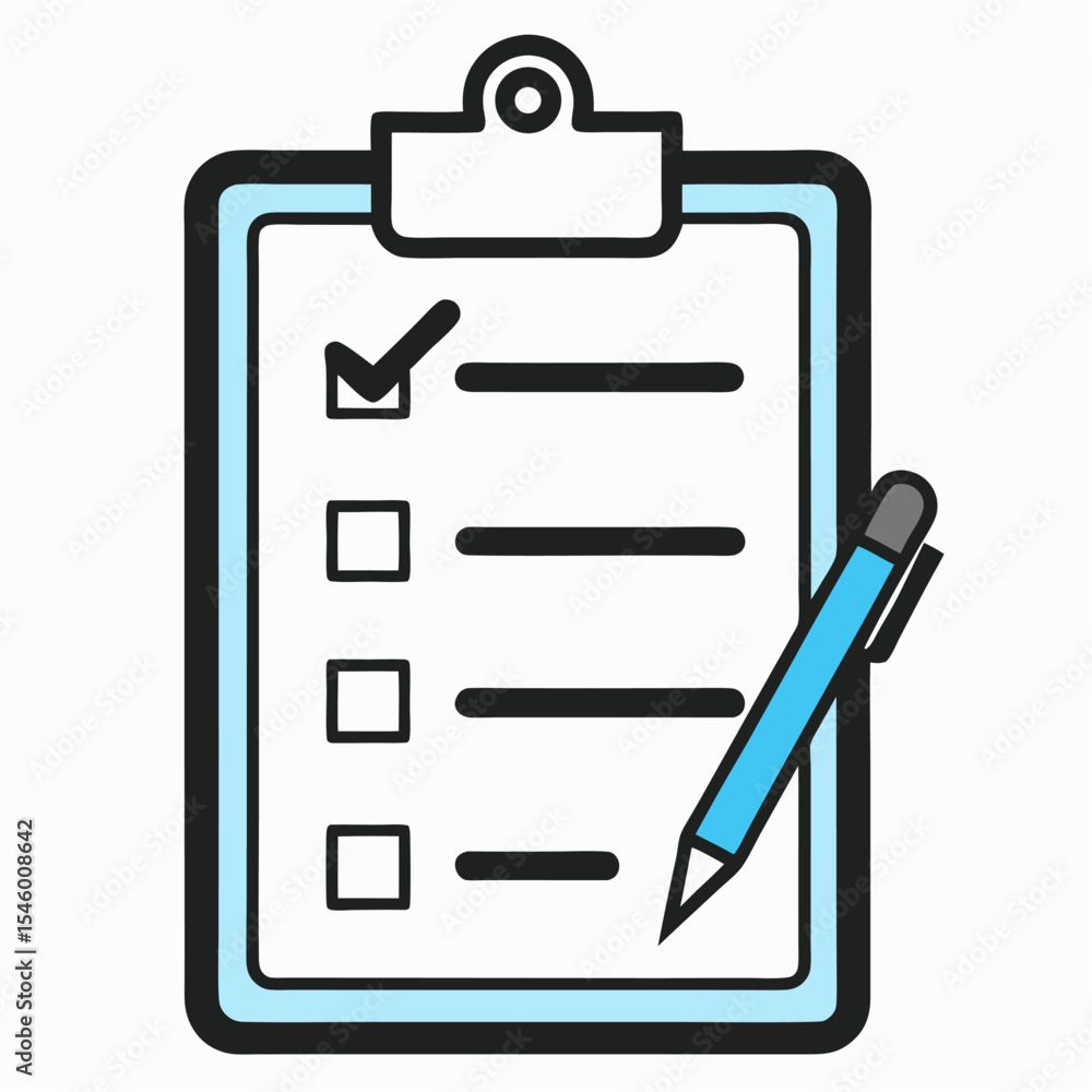 Aufkleber checklist clipboard icon simple vector illustration of a clipboard with three checkboxes