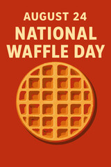 National Waffle Day illustration with delicious crispy waffle
