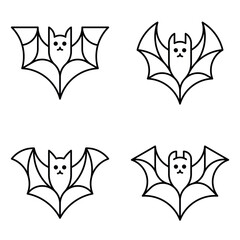 Set of Bat logo. Icon design. Template elements

