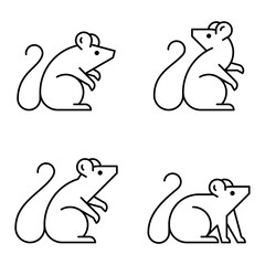 Set of Rat logo. Icon design. Template elements
