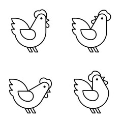 Set of Chicken logo. Icon design. Template elements
