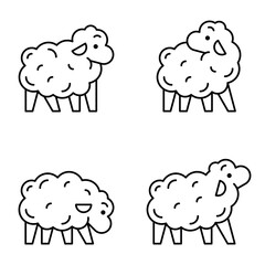 Set of Sheep logo. Icon design. Template elements
