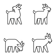 Set of Goat logo. Icon design. Template elements
